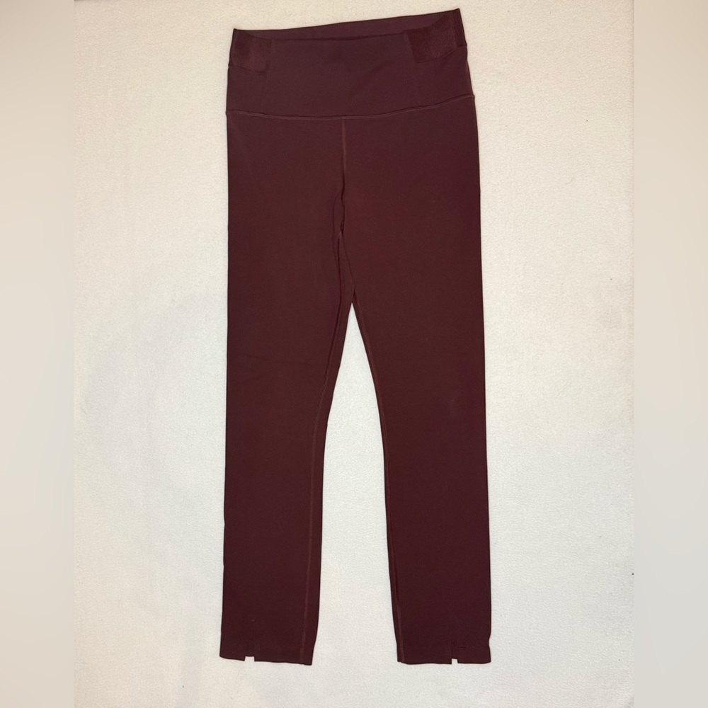 Athleta Aura Split Pant Leggings in Burgundy Small EUC - Picture 2 of 5
